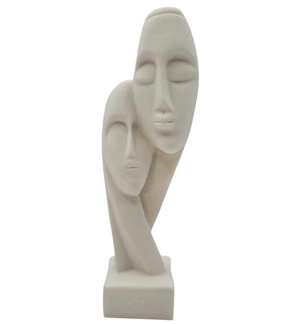 Cycladic Devotion Sculpture Abstract Couple Face Figurine Greek Art Statue Decor